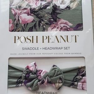 Posh peanut swaddle and headwrap